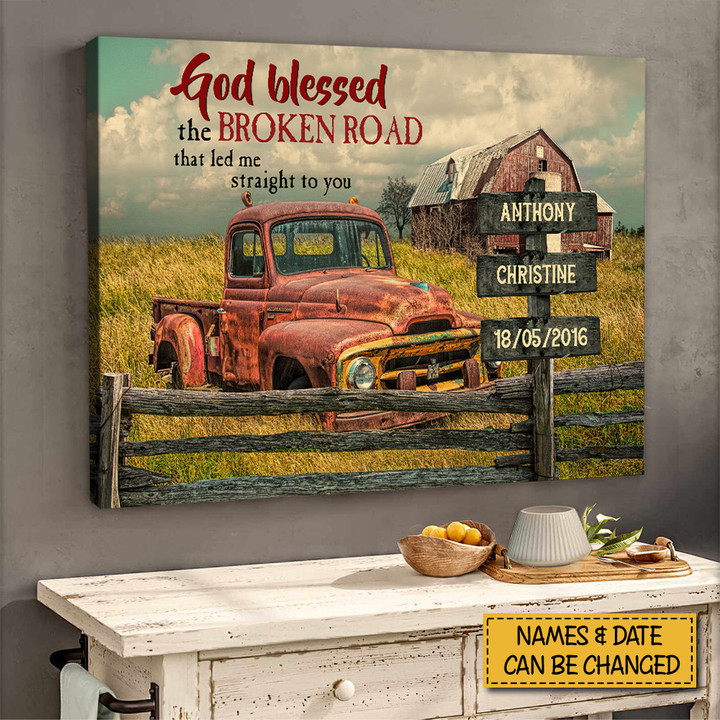 OrangeTruck Broken Road Truck Cardinal Personalized Canvas & Poster - TT0222HN