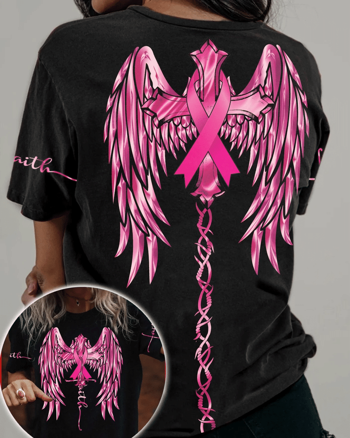 Ribbon On Wings Link Breast Cancer T-shirt - TG0822TA