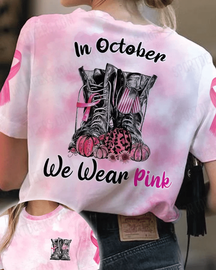 Veteran Boots Wear Pink Breast Cancer T-shirt - TG0822OS