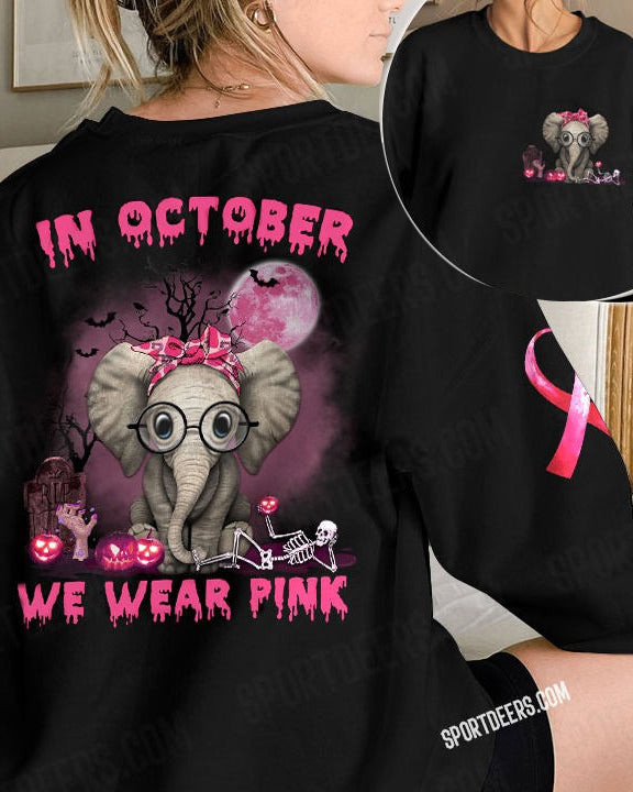 October Elephant Wear Pink Breast Cancer 3D Hoodie - TG0822