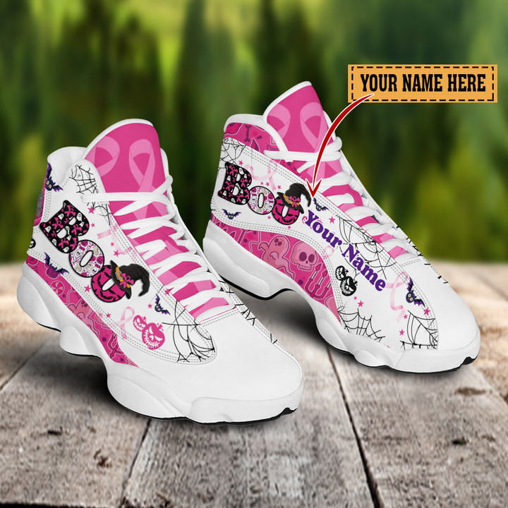 Breast Cancer Boo Pink Halloween Custom Name JD13 Shoes - TG0822QA