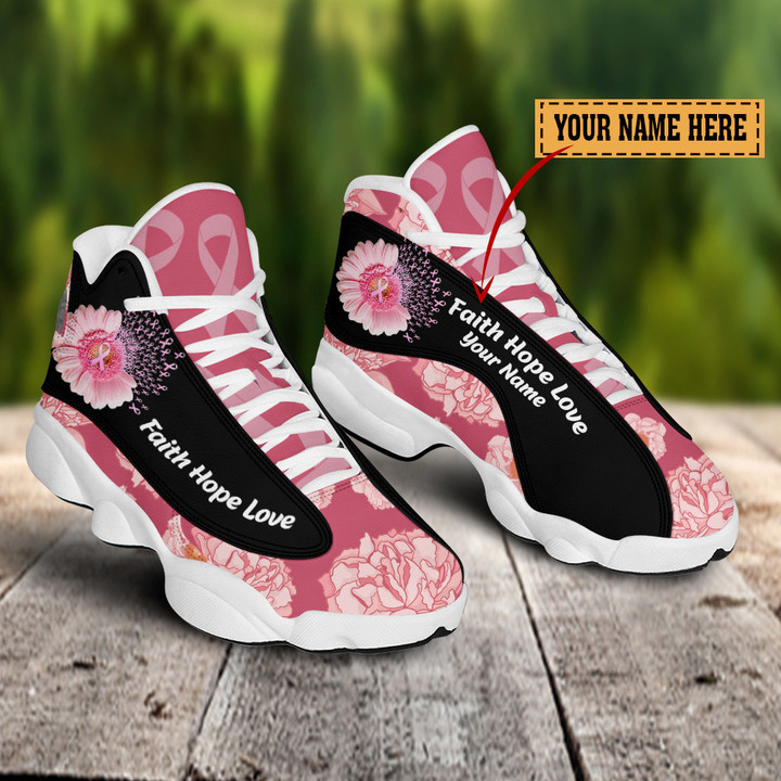 Breast Cancer Faith Hope Love Custom Name JD13 Shoes - TG0822QA