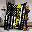 American Flag Softball CLH2612012F Sherpa Fleece Blanket