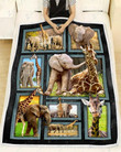 Animal Cute Elephants And Giraffes CL25110025MDF Sherpa Fleece Blanket