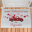 Vintage Truck Personalized Happy Valentines Day Doormat DHC05062051