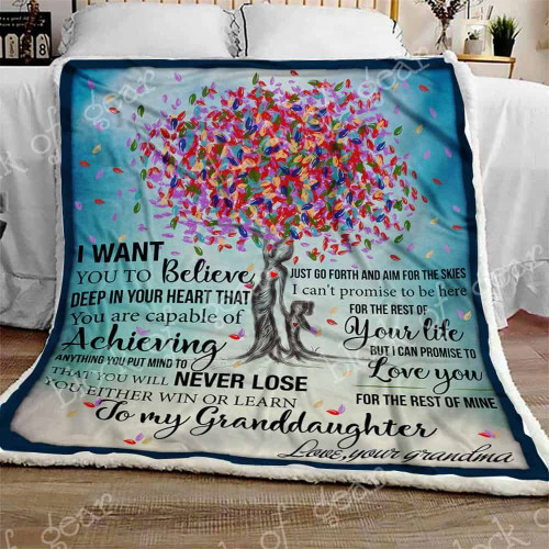 A Gift for My Beloved Granddaughter Fleece Blanket DHC14111366VT