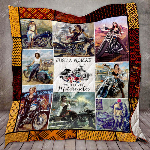 A Woman Loves Motorcycles Quilt Blanket Lh01 Dhc1312181Dd