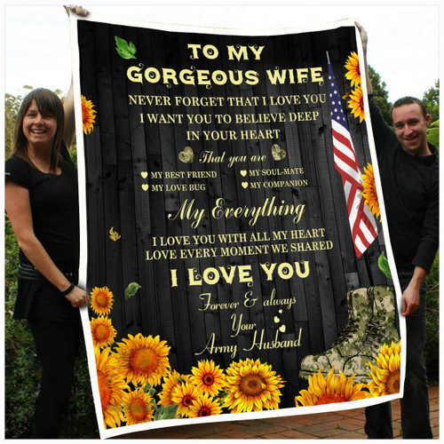 Army Husband To My Wife CLA0312210F Sherpa Fleece Blanket