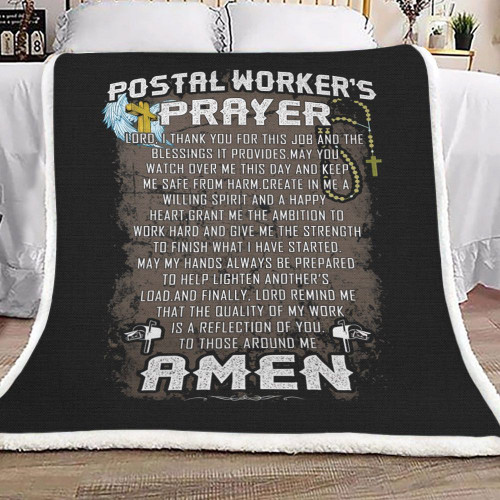Postal Workers Prayer NT1101117S Sherpa Fleece Blanket