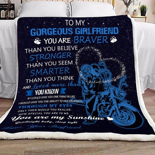 Biker To My Gorgeous Girlfriend CLM1111026S Sherpa Fleece Blanket