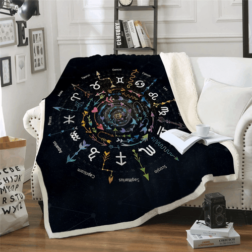 12 Constellations CLM1112001S Sherpa Fleece Blanket