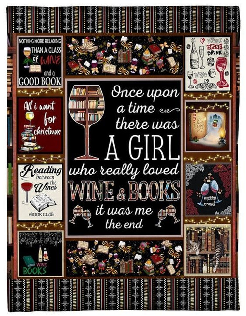 A Girl Loves Wine And Books CLM2312018S Sherpa Fleece Blanket