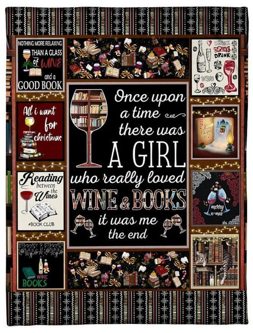 A Girl Loves Wine And Books CLM2312017S Sherpa Fleece Blanket