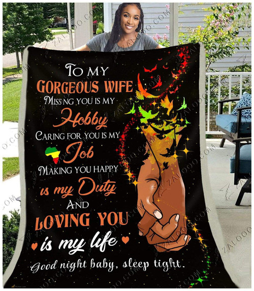 Africa Black To My Wife Loving You Is My Life CL29110001MDF Sherpa Fleece Blanket