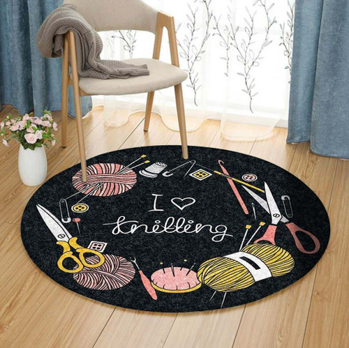 I Love Knitting HT260944TM Round Carpet