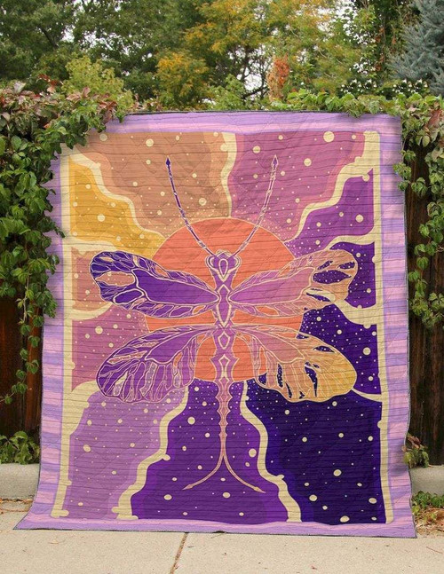 Abstract Purple Dragonfly CLT190616 Quilt Blanket