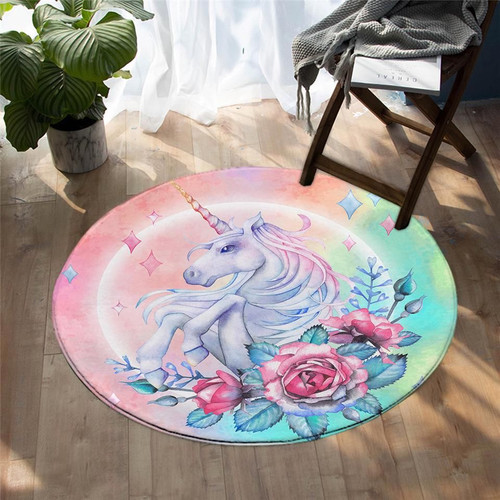 3D Pixie Unicorn DAC041270 Round Carpet