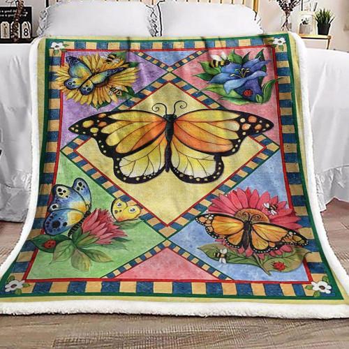 2 Butterfly TP1501012F Sherpa Fleece Blanket
