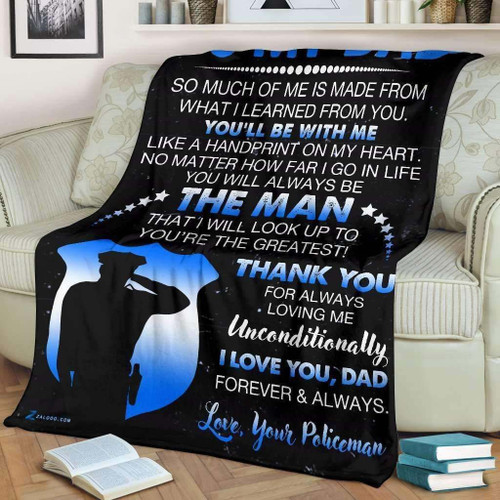 Blanket Police Dad Youll be with me CLA1910558F Sherpa Fleece Blanket