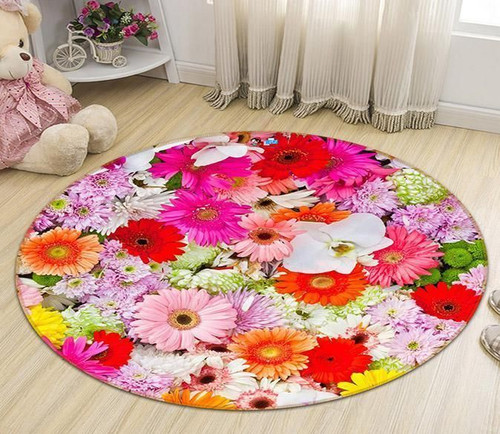 3D Bright FlowersRound Carpet HHC11021028TH