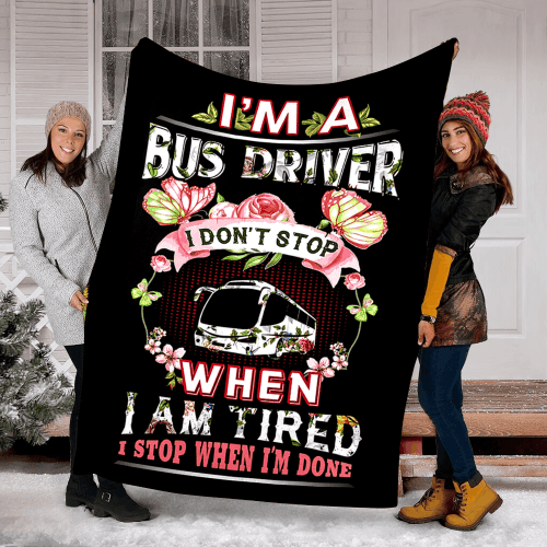 Awesome Bus Driver GS-CL-DT1003 Sherpa Fleece Blanket