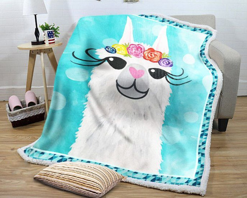 A Cute Llama GS-LD2910PH Sherpa Fleece Blanket