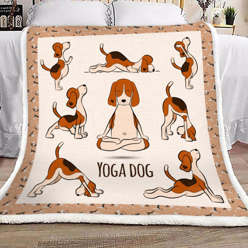 Beagle Dog Yoga NI2412003PN Fleece Blanket