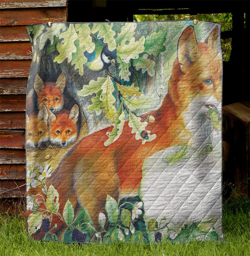 A Big Fox Hunting Food NI1210042DT Quilt Blanket