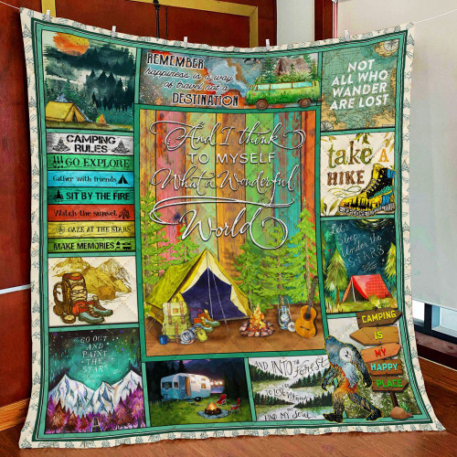 And I Think To Myself What A Wonderful World Hiking And Camping GS-CL-LD2506 Quilt Blanket