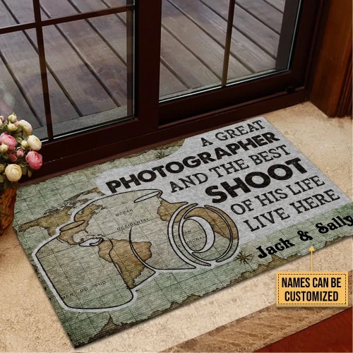 Personalized Photography A Great Photographer Live Here Customized Doormat DHC0406290