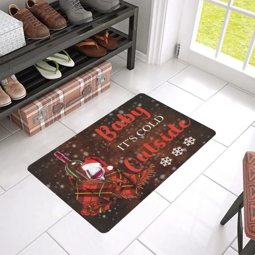 Baby Its Cold Outside Wine Doormat DHC04061344