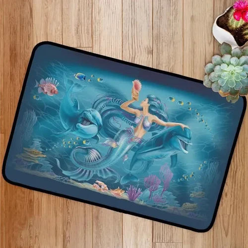 A Mermaid And Dolphins Doormat DHC05061425