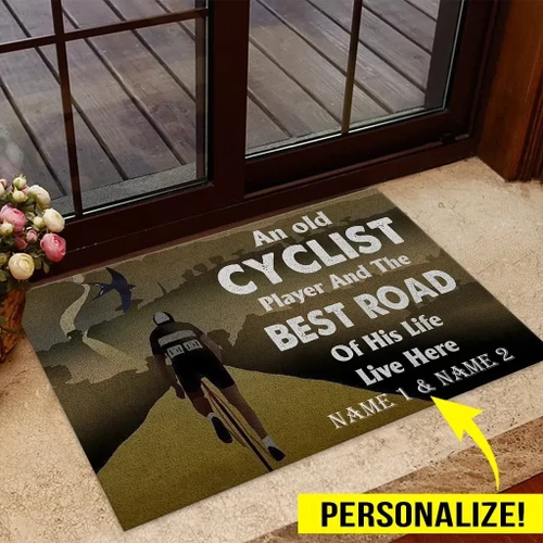 An Old Cyclist Cycling Personalized Doormat DHC07061811