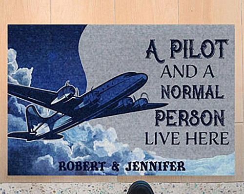 Birthday Pilot Gift Idea Personalized Doormat DHC07061001