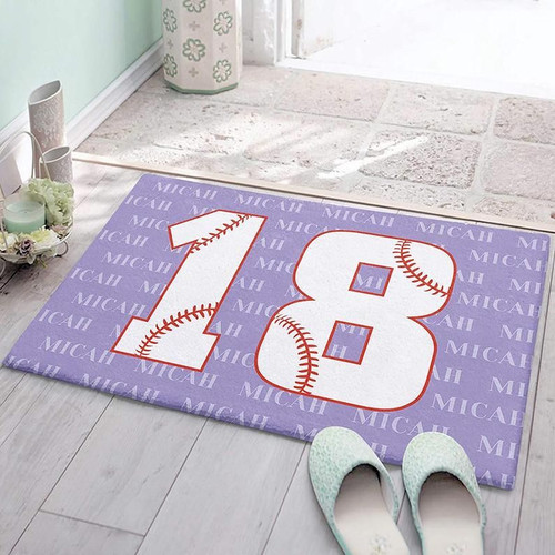 Personalized Purple Baseball Doormat DHC07061102