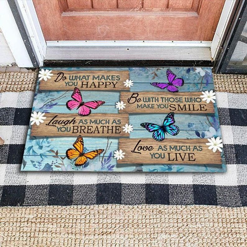 Personalized Butterfly Do What You Love Doormat DHC07061164
