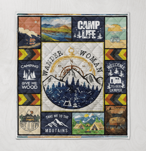 Love Camping Colorful Hot Quilt Blanket DHC17061