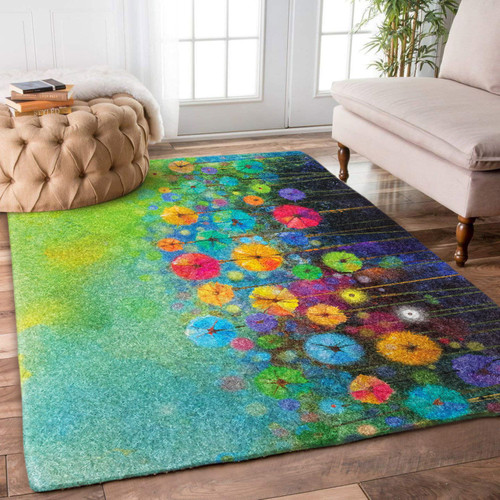 Abstract Floral Watercolor Painting DV3112001R Rug