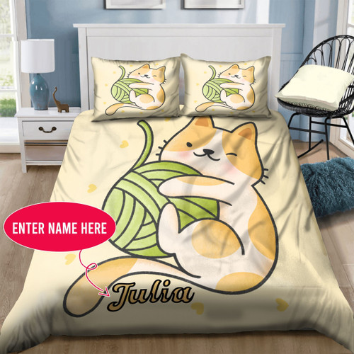 Cat and Knitting Personalized Bedding DTH170603HD