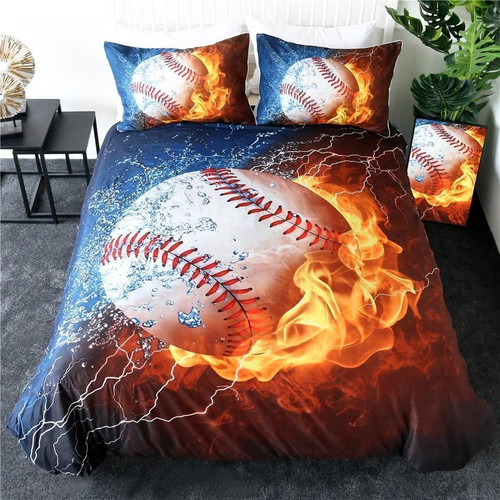 3D Fire And Water Baseball Bedding Set DHC0401201179TD