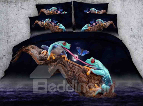 3D Frogs and Butterfly DAC031268 Bedding Set
