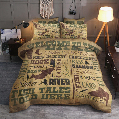 Fishing CG290831T Cotton Bed Sheets Spread Comforter Duvet Cover Bedding Sets