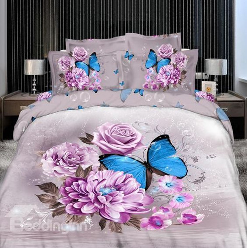 3D Blue Butterfly DAC271143 Bedding Set