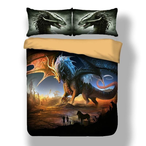 3D Dinosaur Horse Print GS-CL-DT2703 Bedding Set