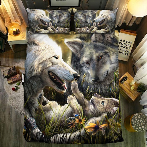 Ltr2011 Wolf Family White Wolf Bedding Set Dhc13121465Dd