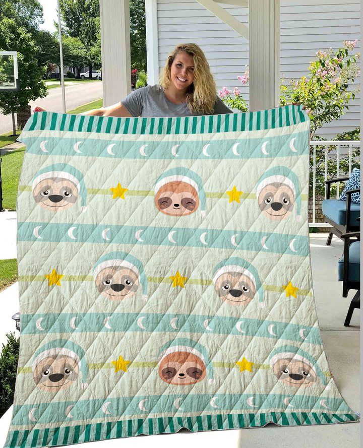 Adorable Sleepy Sloth Faces Quilt Blanket DHC1402779TD