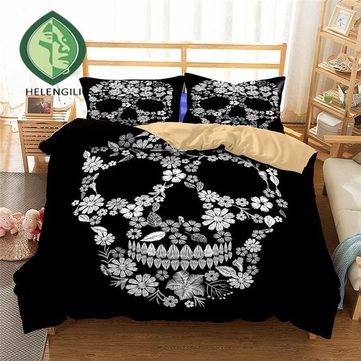 3D Bedding Set Skull Print Duvet Cover Dhc1712161Dd