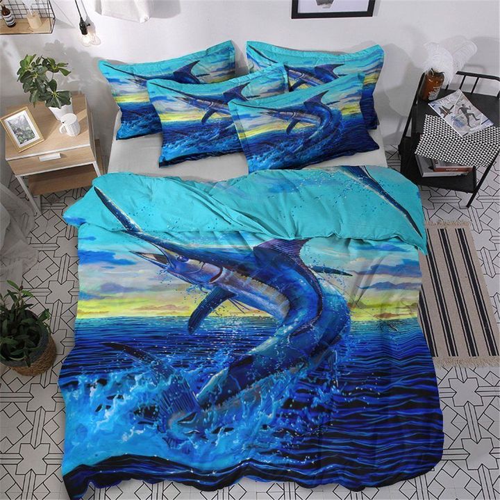 Fishing TT0709056T Cotton Bed Sheets Spread Comforter Duvet Cover Bedding Sets