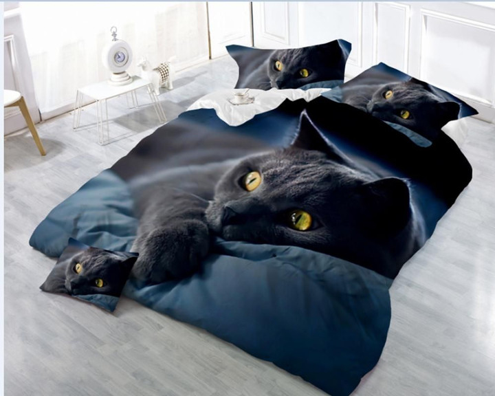 3D Black Cat Printing Polyester CLA22100625B Bedding Sets