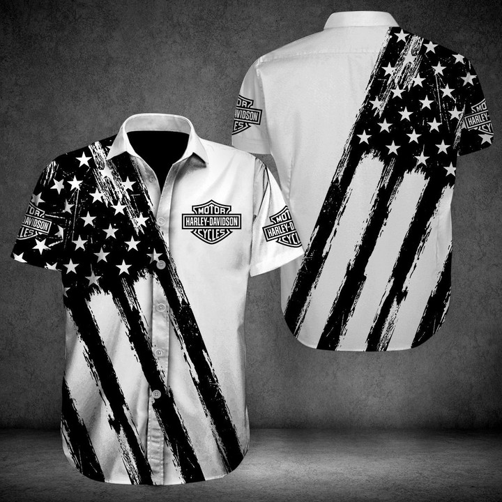 Black American Flag Harley Davidson Shirt